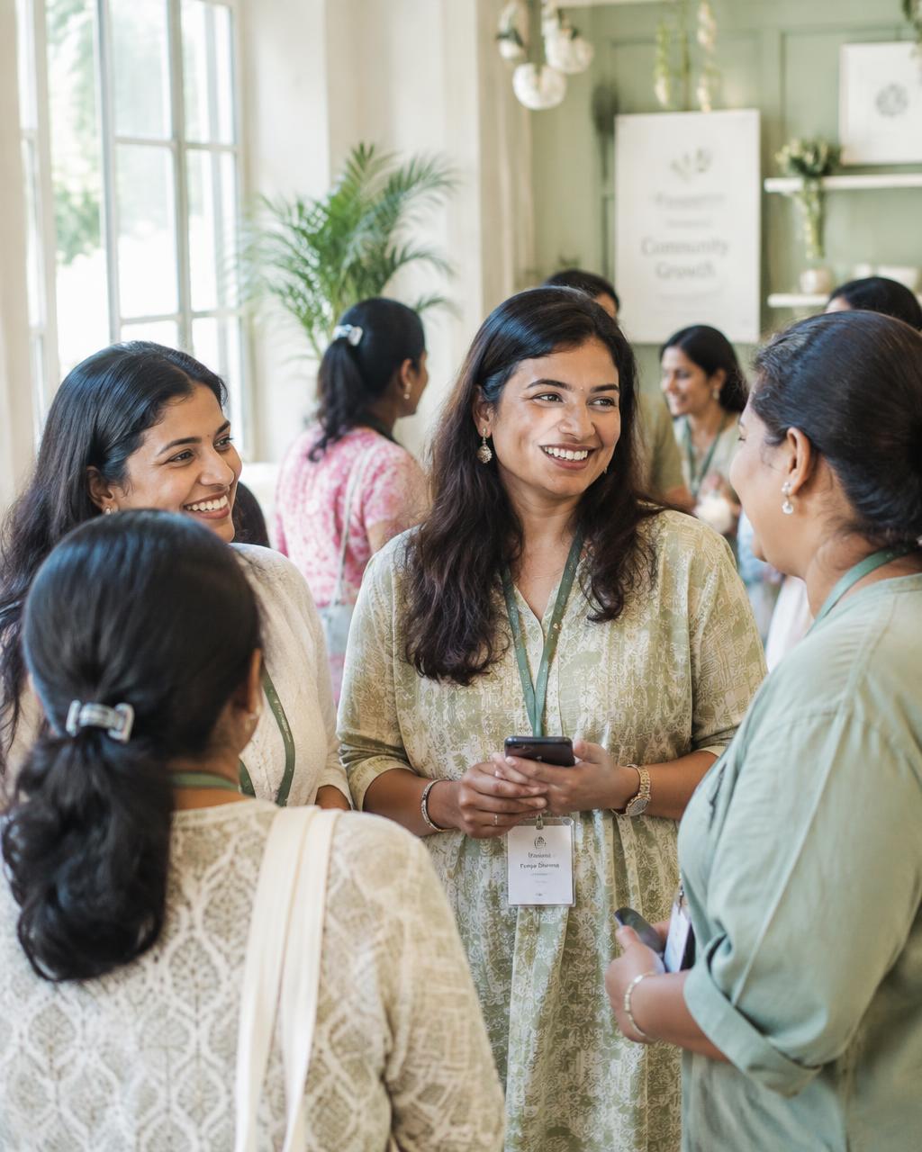Mothers and women entrepreneurs connecting at a Magical Moms gathering